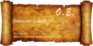 Oancsa Eugén névjegykártya